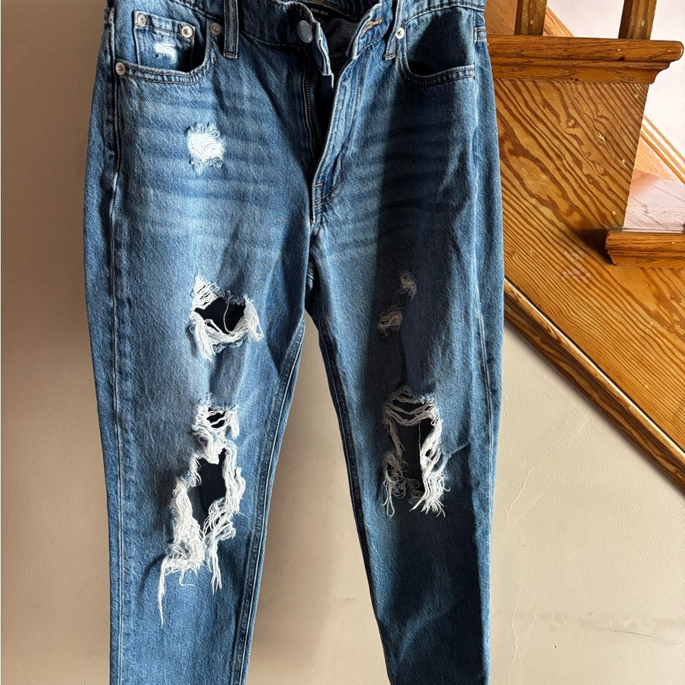 Aeropostale Blue Relaxed Fit Jeans with Distressed Details